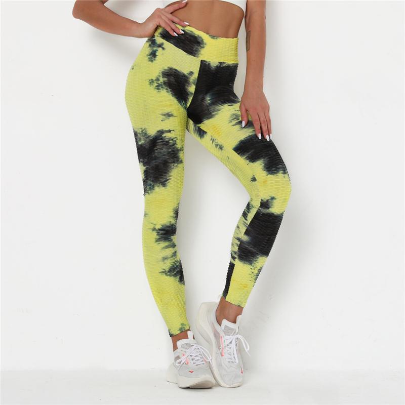 Newst Style Women High Waist Gyms Leggings Push Up Hip Fitness Pants Color Tie-dye Fashion Sport Leggings Anti Cellulite Legging