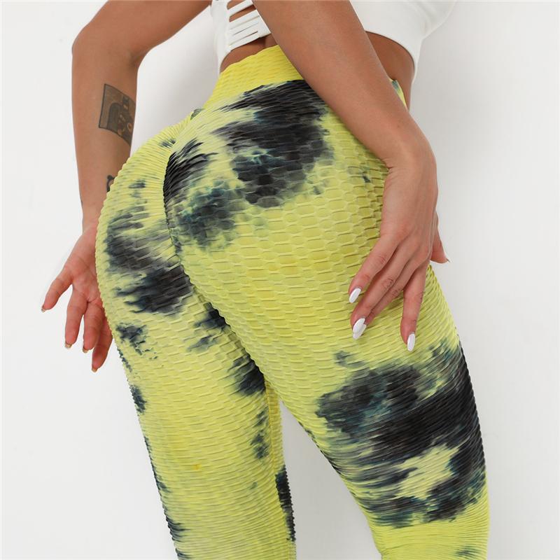 Newst Style Women High Waist Gyms Leggings Push Up Hip Fitness Pants Color Tie-dye Fashion Sport Leggings Anti Cellulite Legging