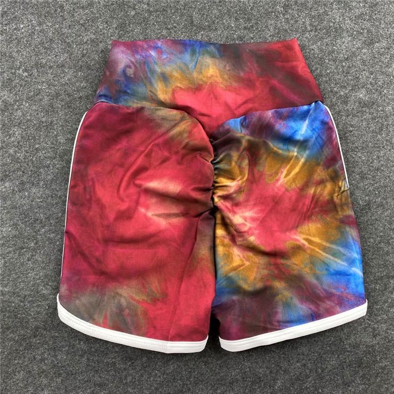 Running Shorts Stretch Gradient Sports Women Tie-Dye Gym Sports Short Pants Fitness Leggings Women Training High Waist Shorts