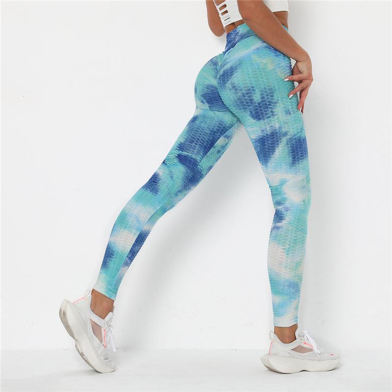 Newst Style Women High Waist Gyms Leggings Push Up Hip Fitness Pants Color Tie-dye Fashion Sport Leggings Anti Cellulite Legging