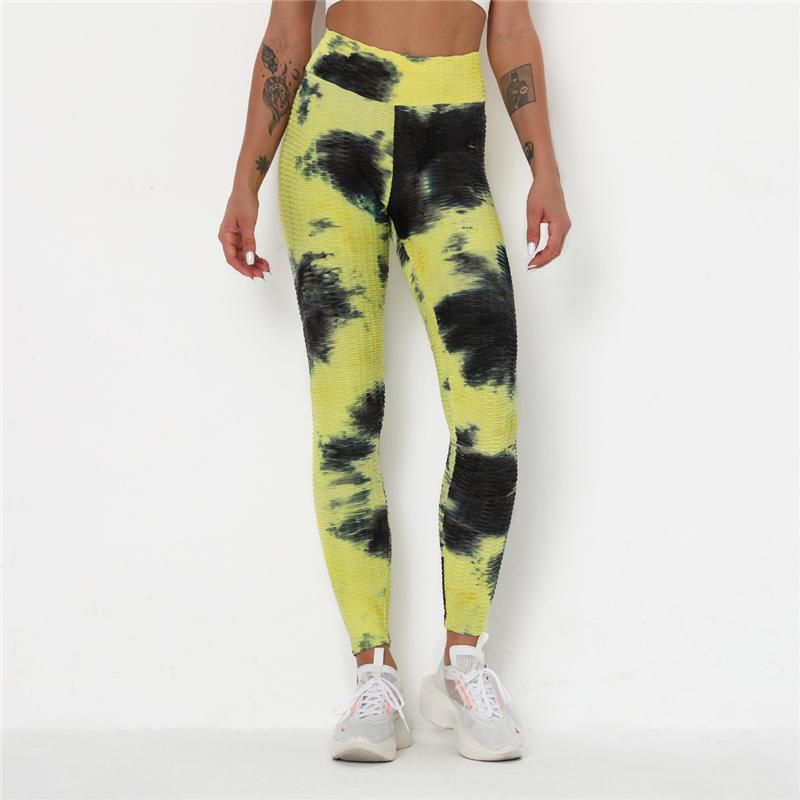 Newst Style Women High Waist Gyms Leggings Push Up Hip Fitness Pants Color Tie-dye Fashion Sport Leggings Anti Cellulite Legging