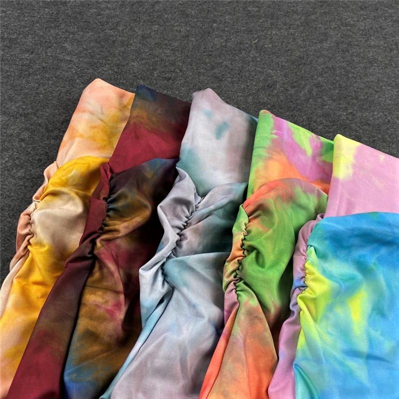 Running Shorts Stretch Gradient Sports Women Tie-Dye Gym Sports Short Pants Fitness Leggings Women Training High Waist Shorts