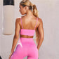 Women Sexy Seamless Shorts   Sports Bra Fitness Suit Gathering Gym Bra Quick-drying Breathable Sports Shorts Women&#39;s Short Set