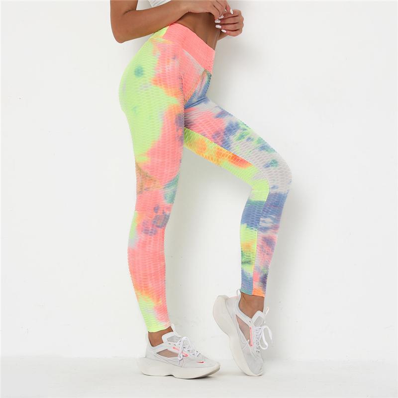 Newst Style Women High Waist Gyms Leggings Push Up Hip Fitness Pants Color Tie-dye Fashion Sport Leggings Anti Cellulite Legging