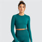 Two Piece Suit For Gym Fitness Long Sleeve Crop Top Leggings Sport Tracksuit Women Gym Clothing Ensemble Jogging Femme