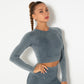 Women Gym T-shirt Seamless Quick Dry Tracksuit Long Sleeve Crop Tops Shirt Fitness Sports Tight Push Gym Workout Shirts And Vest