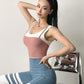 Sports Underwear Women's Fake 2 In 1 Wide Shoulder Straps Gather Shockproof Bra Fitness Clothes Quick-Drying Vest Running Tops