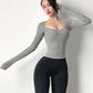 Long-Sleeved T-shirt Clothes Women&#39;s Stretch Quick-Drying Sports Tops Running Jackets Breathable Blouses Gym Training T-Shirt