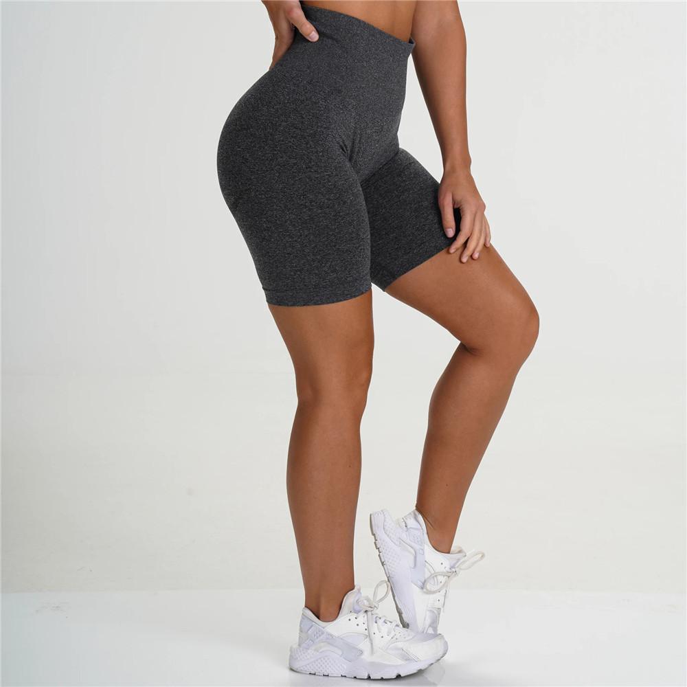 Solid High Waist Sport Shorts Women Gym Fitness Push Up Seamless Leggings New Running Workout Training Short pants Bottoms