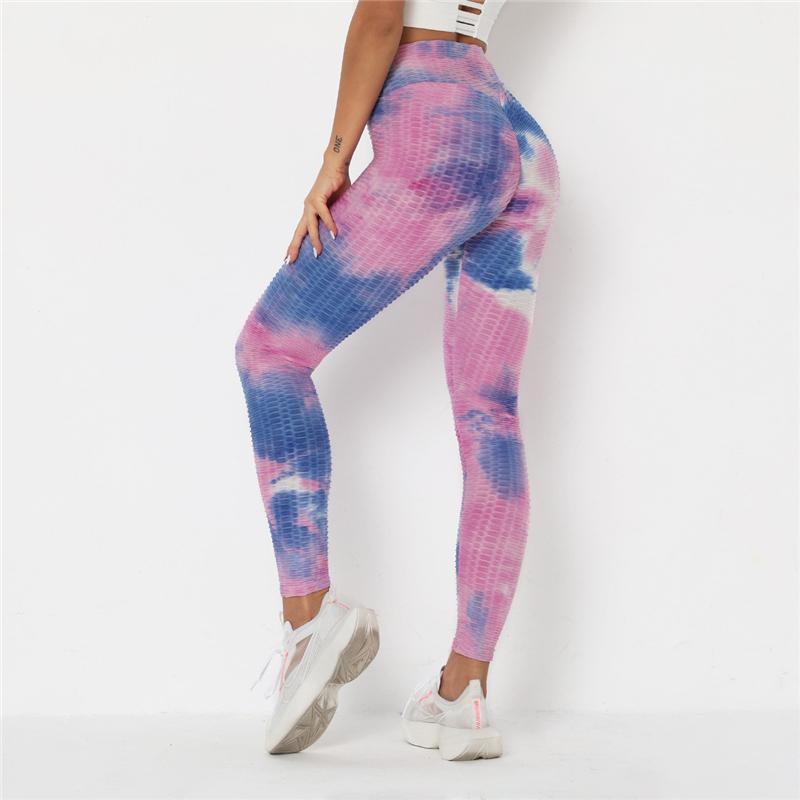 Newst Style Women High Waist Gyms Leggings Push Up Hip Fitness Pants Color Tie-dye Fashion Sport Leggings Anti Cellulite Legging