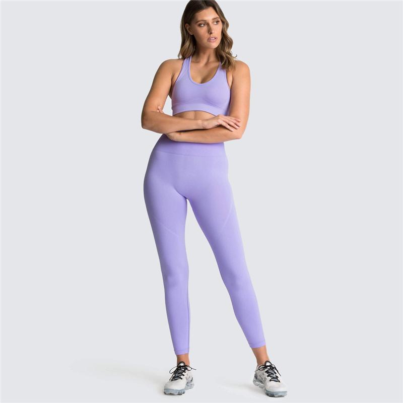 Two Piece Suit For Gym Fitness Long Sleeve Crop Top Leggings Sport Tracksuit Women Gym Clothing Ensemble Jogging Femme