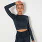 Women Gym T-shirt Seamless Quick Dry Tracksuit Long Sleeve Crop Tops Shirt Fitness Sports Tight Push Gym Workout Shirts And Vest