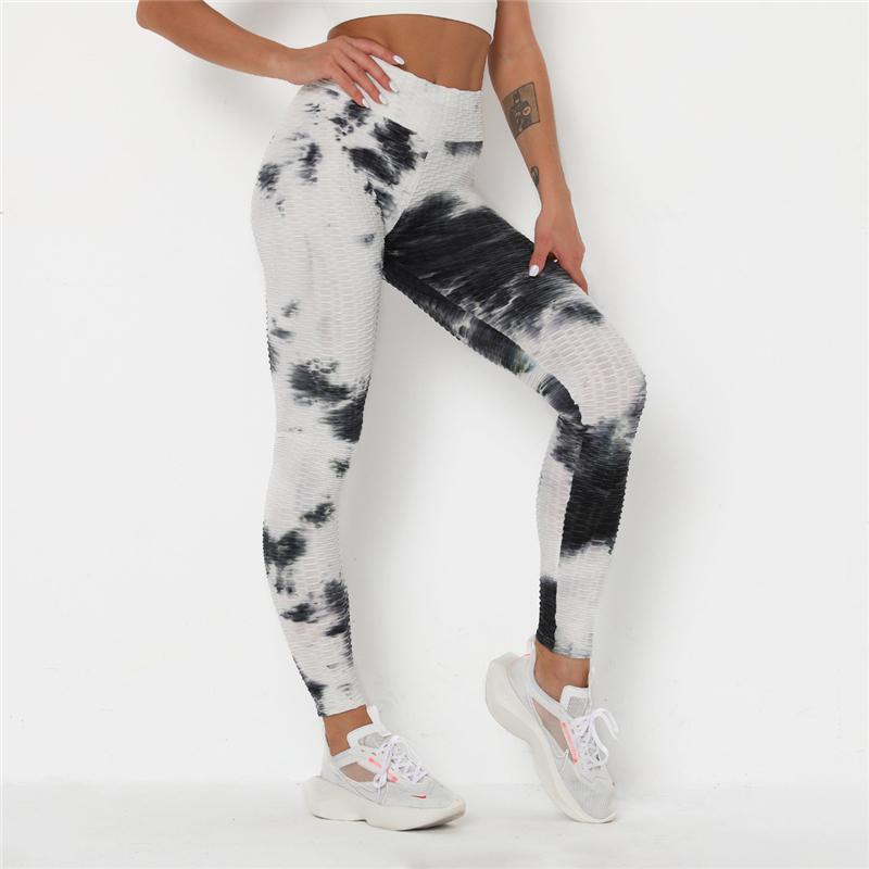 Newst Style Women High Waist Gyms Leggings Push Up Hip Fitness Pants Color Tie-dye Fashion Sport Leggings Anti Cellulite Legging