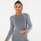 Women Gym T-shirt Seamless Quick Dry Tracksuit Long Sleeve Crop Tops Shirt Fitness Sports Tight Push Gym Workout Shirts And Vest