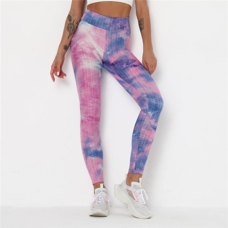 Newst Style Women High Waist Gyms Leggings Push Up Hip Fitness Pants Color Tie-dye Fashion Sport Leggings Anti Cellulite Legging