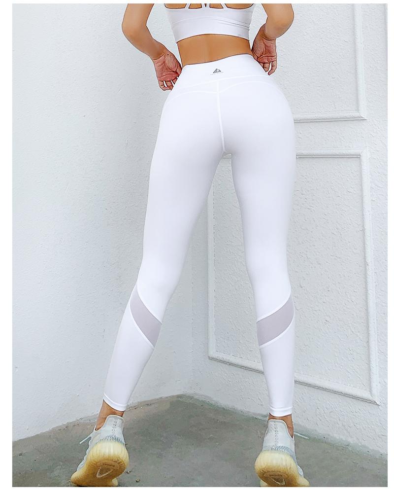 Women Fitness Leggings Mesh Hollow Out Sports Pants High Waist Gym Leggings Female Outdoor Running Sweatpants Squat Pants