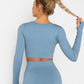 Solid Seamless Gym Shirts for Women Vital Seamless Long Sleeve Crop Top Thumb Hole Fitted Gym Top Shirts Workout Running clothes