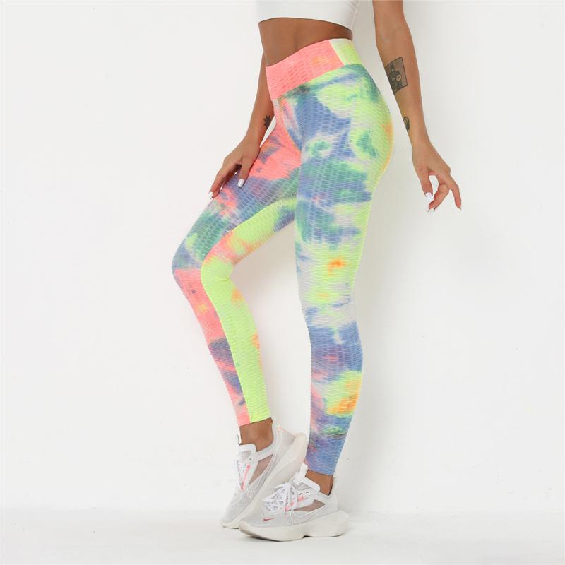 Newst Style Women High Waist Gyms Leggings Push Up Hip Fitness Pants Color Tie-dye Fashion Sport Leggings Anti Cellulite Legging