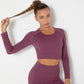 Women Shirts Seamless Quick Dry Gym Tights Shirts Long Sleeve Crop Tops Sports Fitness Wear Power Stretch Compress Gym Sportswea