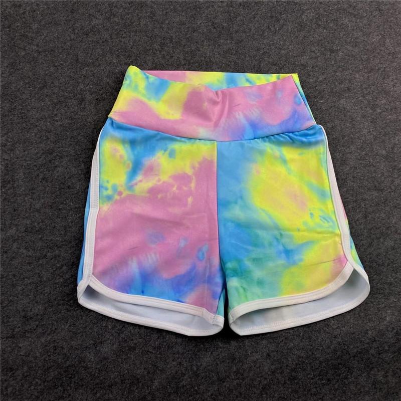 Running Shorts Stretch Gradient Sports Women Tie-Dye Gym Sports Short Pants Fitness Leggings Women Training High Waist Shorts