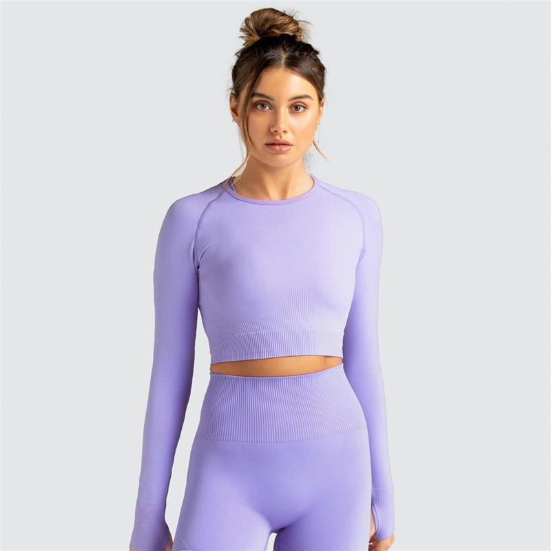 Two Piece Suit For Gym Fitness Long Sleeve Crop Top Leggings Sport Tracksuit Women Gym Clothing Ensemble Jogging Femme