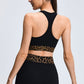 Women Leopard Belt Black Fitness Set Workout Women Seamless Gym Sports Set Fitness High Waist Leggings Bra Suits Clothing