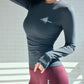 Women Seamless Sport Shirts Letter Printing Running Shirts Solid Color High Elastic Gym Top Breathable Long sleeve T-Shirts