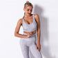 Seamless Sports Bra Women Vital Fitness Cropped Top Padded Push Up Sports Bra Gym Brassiere Femme Workout Racerback Active Wear
