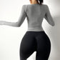 Long-Sleeved T-shirt Clothes Women&#39;s Stretch Quick-Drying Sports Tops Running Jackets Breathable Blouses Gym Training T-Shirt