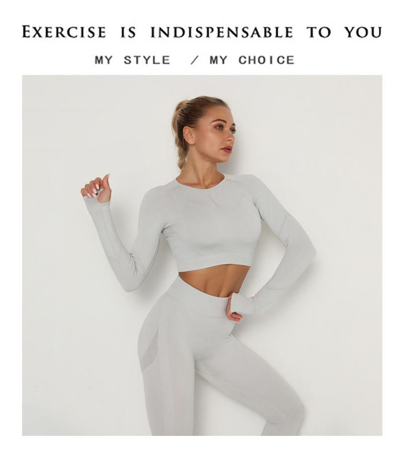 Winter Fitness Set Sports Suit Women Workout Sports Outfit Fitness Set Wear High Waist Gym Seamless Workout Clothes For Women