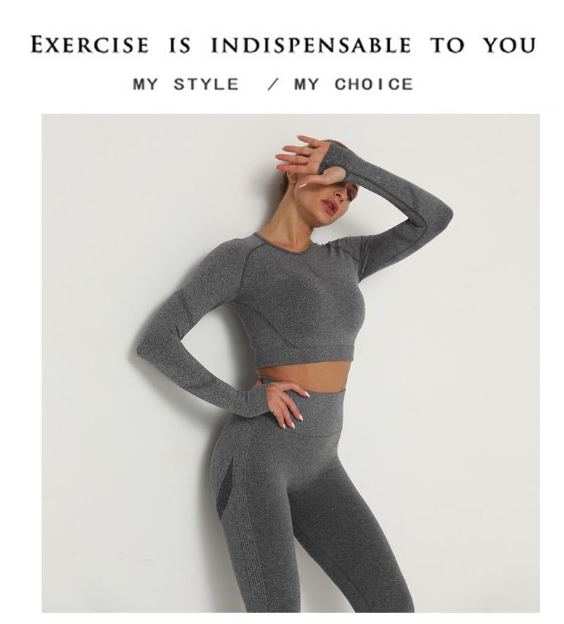 Winter Fitness Set Sports Suit Women Workout Sports Outfit Fitness Set Wear High Waist Gym Seamless Workout Clothes For Women