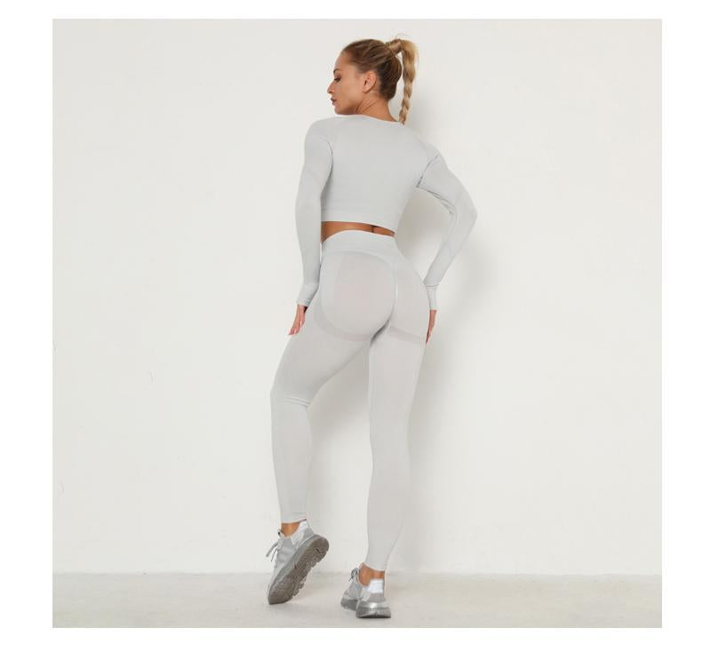 Winter Fitness Set Sports Suit Women Workout Sports Outfit Fitness Set Wear High Waist Gym Seamless Workout Clothes For Women