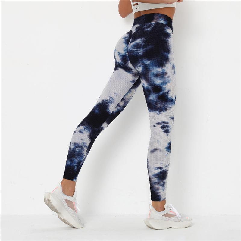 Newst Style Women High Waist Gyms Leggings Push Up Hip Fitness Pants Color Tie-dye Fashion Sport Leggings Anti Cellulite Legging