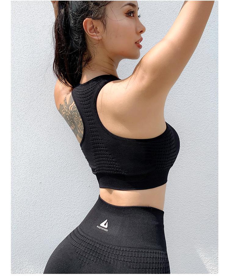 Women Shockproof Sports Bra Seamless Sports Running Fitness Brassiere Crop Tops Activewear Push Up Workout Women Underwear Gym