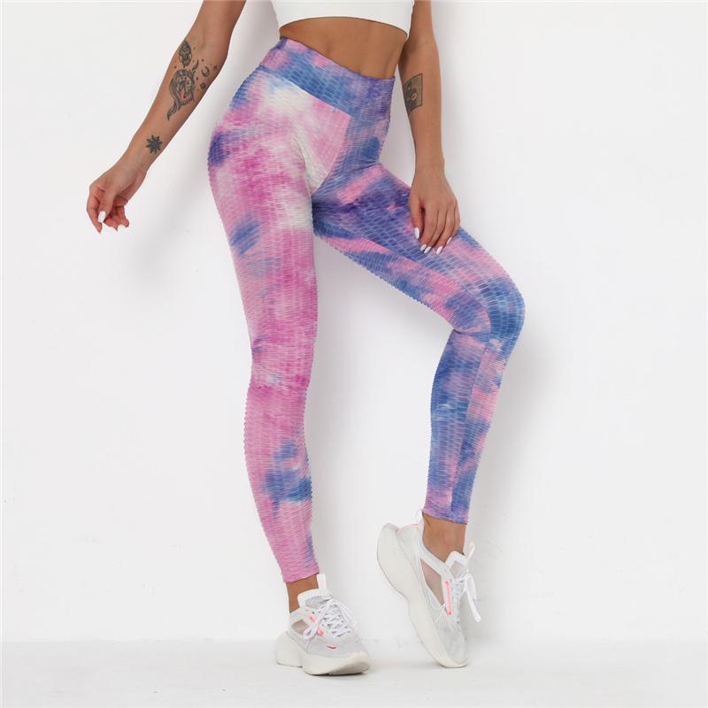 Newst Style Women High Waist Gyms Leggings Push Up Hip Fitness Pants Color Tie-dye Fashion Sport Leggings Anti Cellulite Legging