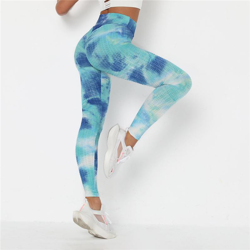 Newst Style Women High Waist Gyms Leggings Push Up Hip Fitness Pants Color Tie-dye Fashion Sport Leggings Anti Cellulite Legging