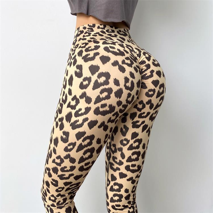 REVIVAL FITNESS Gym Workout Pants Female Autumn New Leopard Print High Waist Leggins Women Quick-Drying Fitness Squat Legging