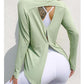 Spring Loose Round Neck Long-Sleeve Sports Shirt Women&#39;s Sweat-Absorbent Quick-Drying Knitted Running Fitness Top Casual t-Shirt