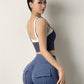 Sports Underwear Women's Fake 2 In 1 Wide Shoulder Straps Gather Shockproof Bra Fitness Clothes Quick-Drying Vest Running Tops
