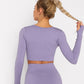 Solid Seamless Gym Shirts for Women Vital Seamless Long Sleeve Crop Top Thumb Hole Fitted Gym Top Shirts Workout Running clothes