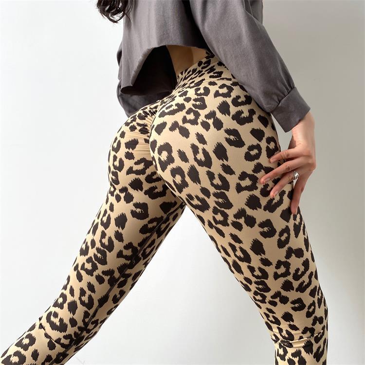 REVIVAL FITNESS Gym Workout Pants Female Autumn New Leopard Print High Waist Leggins Women Quick-Drying Fitness Squat Legging