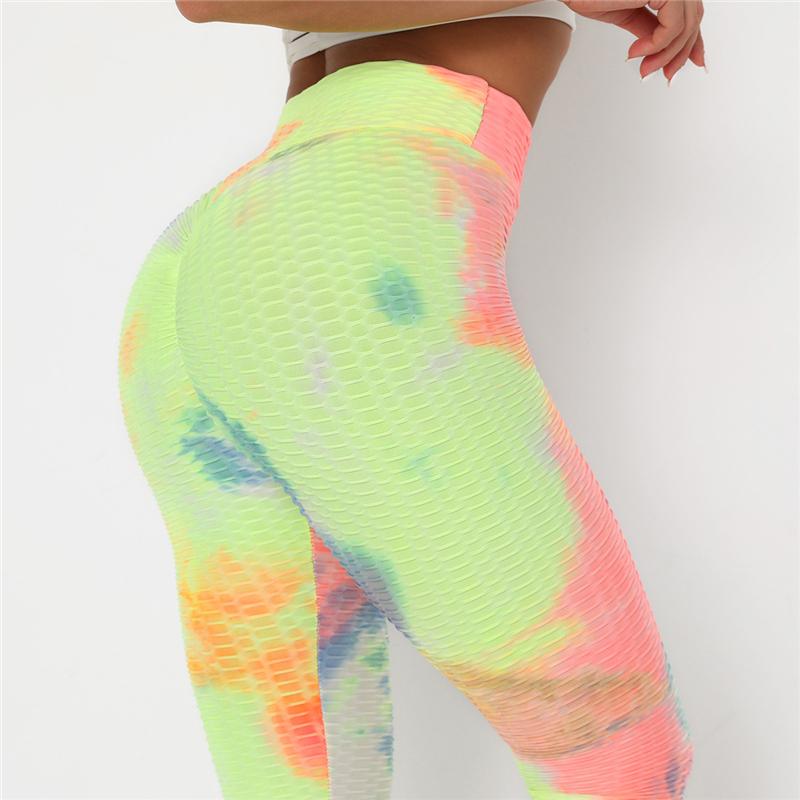 Newst Style Women High Waist Gyms Leggings Push Up Hip Fitness Pants Color Tie-dye Fashion Sport Leggings Anti Cellulite Legging