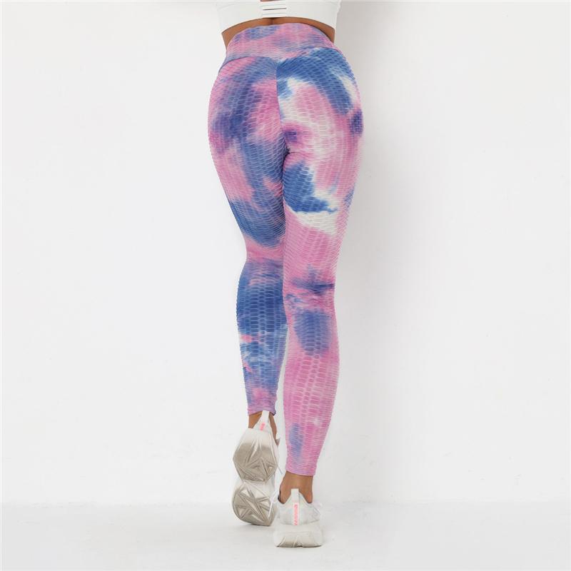 Newst Style Women High Waist Gyms Leggings Push Up Hip Fitness Pants Color Tie-dye Fashion Sport Leggings Anti Cellulite Legging