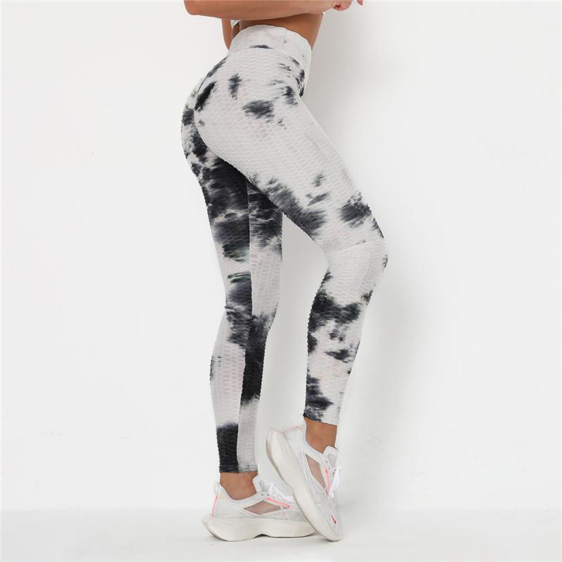 Newst Style Women High Waist Gyms Leggings Push Up Hip Fitness Pants Color Tie-dye Fashion Sport Leggings Anti Cellulite Legging