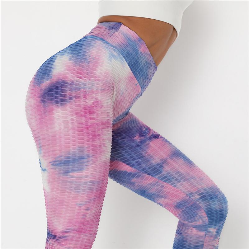 Newst Style Women High Waist Gyms Leggings Push Up Hip Fitness Pants Color Tie-dye Fashion Sport Leggings Anti Cellulite Legging