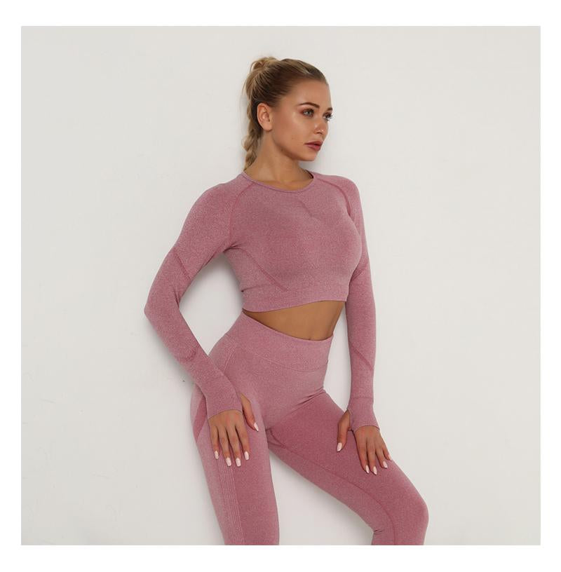 Winter Fitness Set Sports Suit Women Workout Sports Outfit Fitness Set Wear High Waist Gym Seamless Workout Clothes For Women