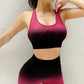 Women Push Up Sports Crop Top Female Fitness Gym Bra Dip Dye Breathable Top Sexy Running Vest Athletic Sportswear Sports Tops