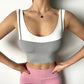 Sports Underwear Women's Fake 2 In 1 Wide Shoulder Straps Gather Shockproof Bra Fitness Clothes Quick-Drying Vest Running Tops