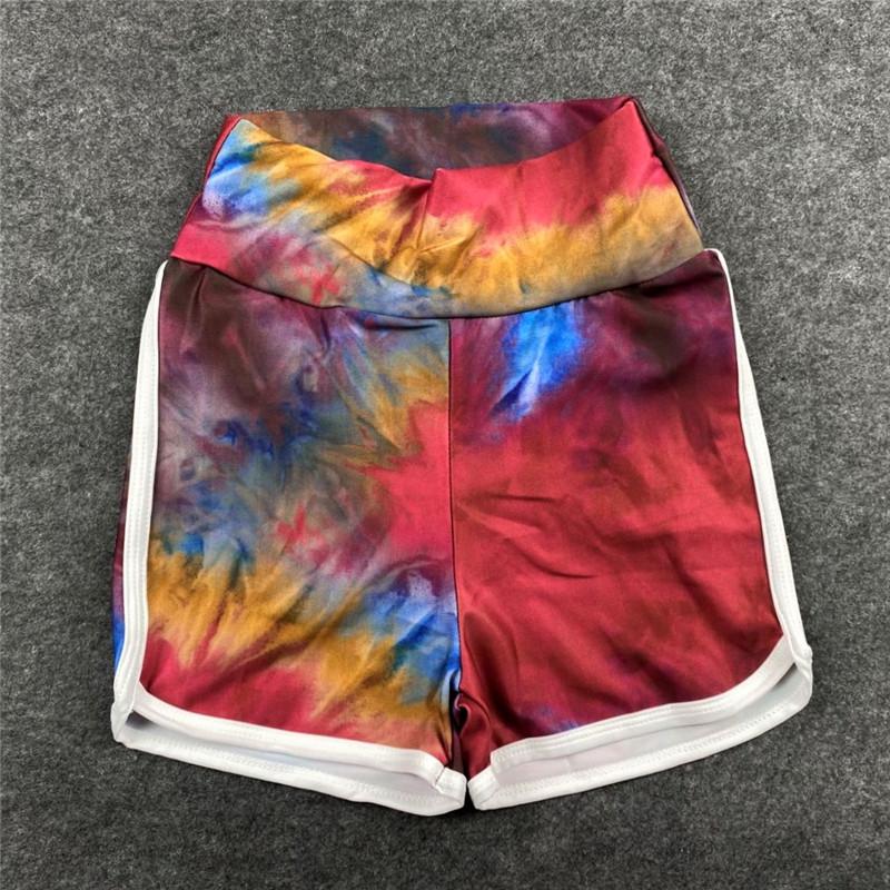 Running Shorts Stretch Gradient Sports Women Tie-Dye Gym Sports Short Pants Fitness Leggings Women Training High Waist Shorts