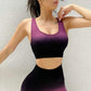 Women Push Up Sports Crop Top Female Fitness Gym Bra Dip Dye Breathable Top Sexy Running Vest Athletic Sportswear Sports Tops